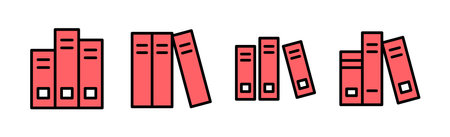Library icon set illustration. education sign and symbolのイラスト素材