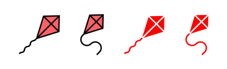 Kite icon set illustration. kite sign and symbolのイラスト素材