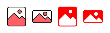 Picture icon set illustration. photo gallery sign and symbol. image iconのイラスト素材