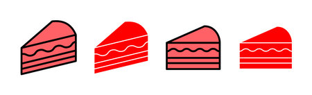 Cake icon set illustration. Cake sign and symbol. Birthday cake iconのイラスト素材