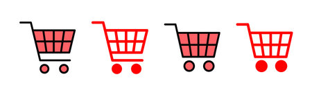 Shopping icon set illustration. Shopping cart sign and symbol. Trolley iconのイラスト素材