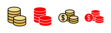 Money icon set illustration. Money sign and symbolのイラスト素材