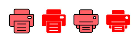 Print icon set illustration. printer sign and symbolのイラスト素材