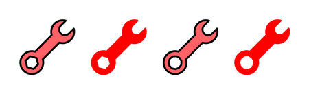 Wrench icon set illustration. repair icon. tools sign and symbolのイラスト素材