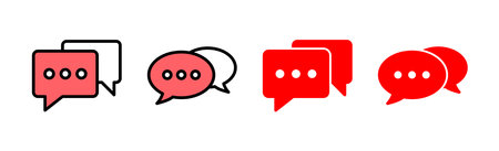 Chat icon set illustration. speech bubble sign and symbol. comment icon. messageのイラスト素材