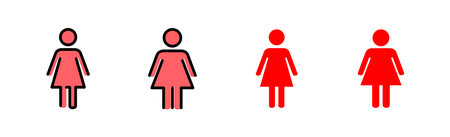 Female icon set illustration. woman sign and symbolのイラスト素材