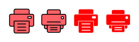 Print icon set illustration. printer sign and symbolのイラスト素材