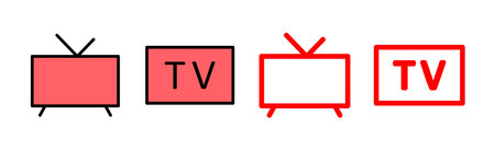 Tv icon set illustration. television sign and symbolのイラスト素材