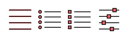 Menu Icon set illustration. web menu sign and symbol. hamburger menu symbolのイラスト素材