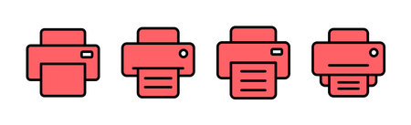 Print icon set illustration. printer sign and symbolのイラスト素材