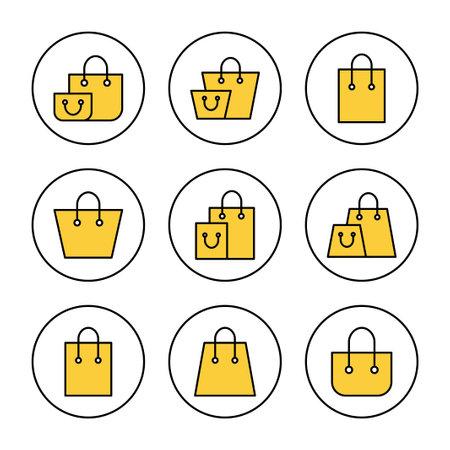 Shopping bag icon set vector. shopping sign and symbolのイラスト素材