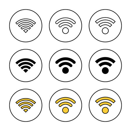 Wifi icon set vector. signal sign and symbol. Wireless  iconのイラスト素材