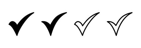 Check mark icon vector illustration. Tick mark sign and symbolのイラスト素材