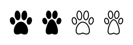 Paw icon vector illustration. paw print sign and symbol. dog or cat pawのイラスト素材