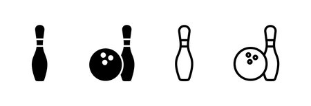Bowling icon vector illustration. bowling ball and pin sign and symbol.のイラスト素材