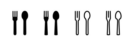 spoon and fork icon vector illustration. spoon, fork and knife icon vector. restaurant sign and symbolのイラスト素材