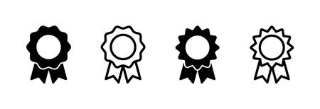 Badge icon vector illustration. Awards icon vector. Achieve sign and symbols. Stamp