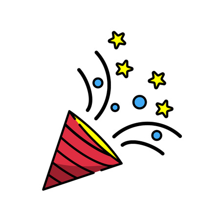 Popper Party vector icon flat style isolated on white backgroundのイラスト素材