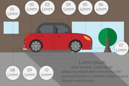 vector illustration inspection the car before driving ,empty space for textのイラスト素材