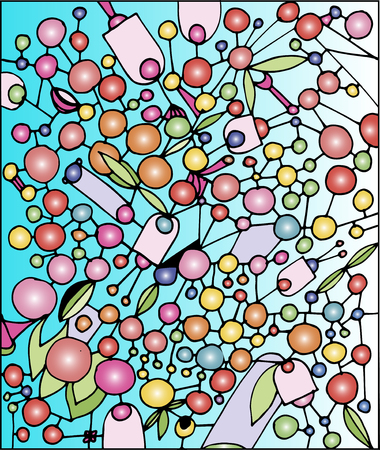 Patterns with different colorsのイラスト素材