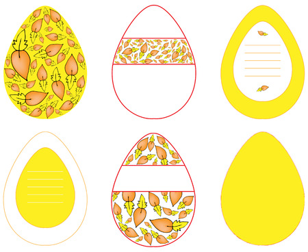 Yellow eggs on white backgroundのイラスト素材