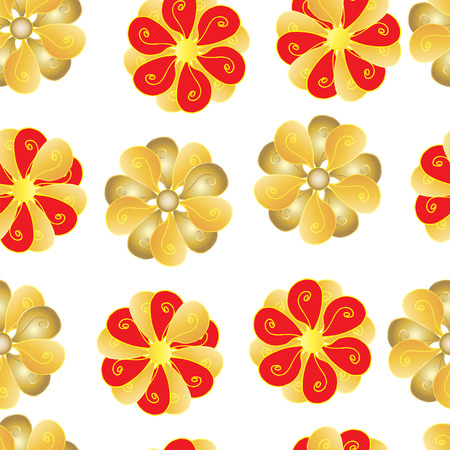 Yellow flowers on white backgroundのイラスト素材