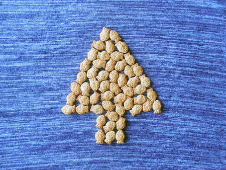 Arrow from crackers on denim textilesの写真素材