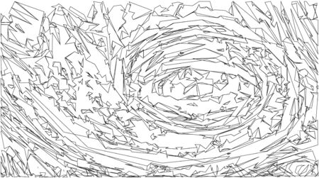 Abstract isolated background. Black and white lines. Geometric chaos.のイラスト素材