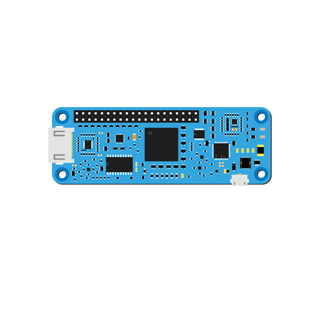 DIY electronic blue high end board with a microcontrollerのイラスト素材