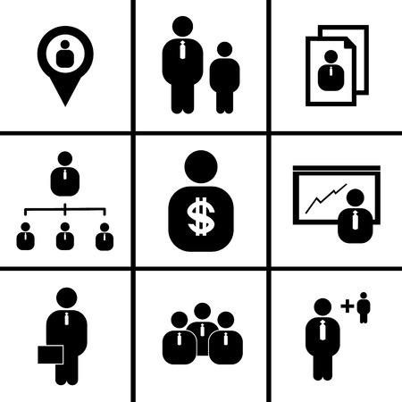 Human resources and management (icons set)のイラスト素材