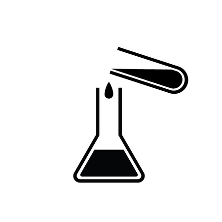 icon pouring chemicals in a test tubeのイラスト素材
