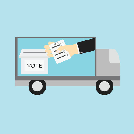 Voting concept. Car Announces Voting on roadのイラスト素材