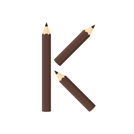 Color wooden pencils concept by Rearrange the letters K.のイラスト素材