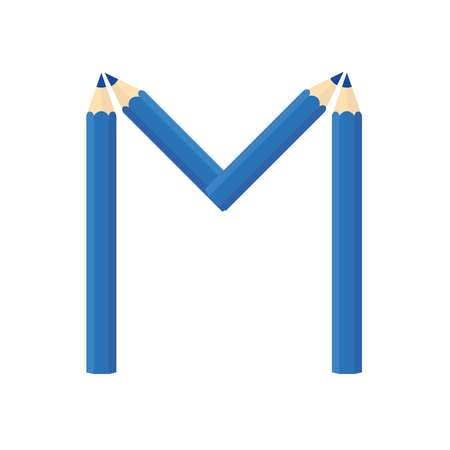 Color wooden pencils concept by Rearrange the letters M.のイラスト素材