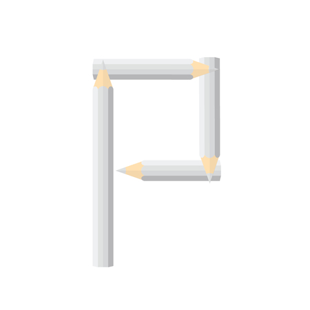 Color wooden pencils concept by Rearrange the letters P.のイラスト素材