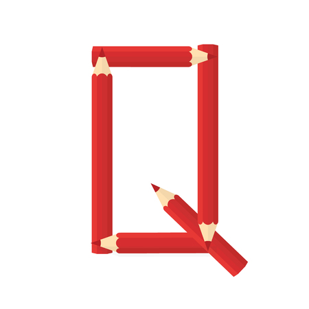 Color wooden pencils concept by Rearrange the letters Q.のイラスト素材
