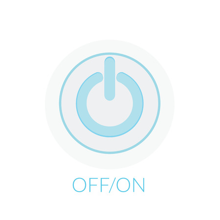 Button power concept by on off button with blue tones.
