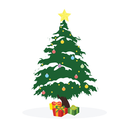 Christmas concept by tree and gift box.のイラスト素材
