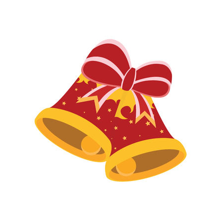 Christmas concept by Bells have a ribbon.のイラスト素材