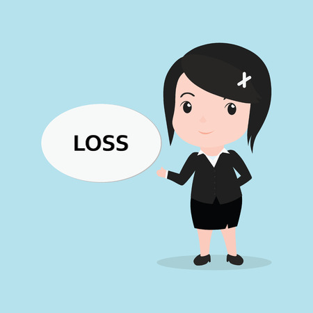 Business Woman concept by message is loss.のイラスト素材