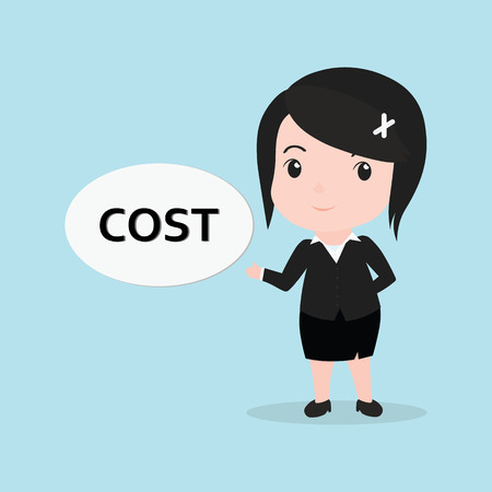 Business Woman concept by message is cost.のイラスト素材