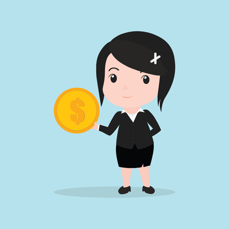 Business Woman concept by holding a money.のイラスト素材