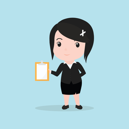 Business Woman concept by the paper reports.のイラスト素材