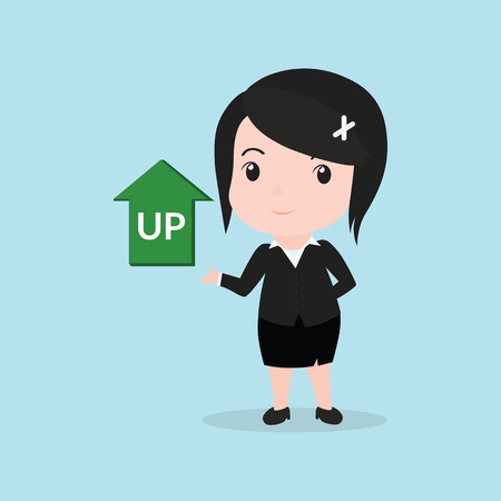 Business Woman concept by have up arrow.のイラスト素材