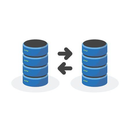 Data storage icon with connect multi base storage.のイラスト素材