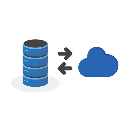 Data storage icon with connect cloud base storage.のイラスト素材