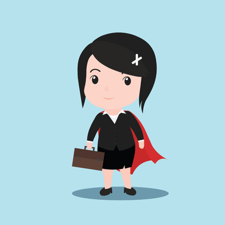 Business women superhero concept, cartoon vector.のイラスト素材