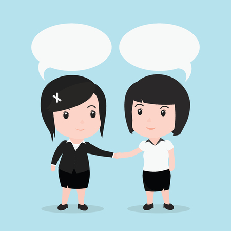 Business women with they are shaking hand.のイラスト素材
