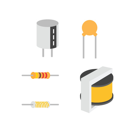 Electronic components, Vector of icons by EPS10.のイラスト素材