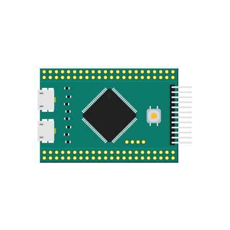 DIY electronic micro board with a microcontroller.のイラスト素材